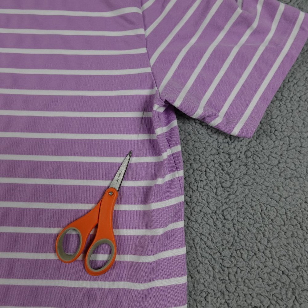 VTG Polo Golf Ralph Lauren Performance Shirt Mens Medium Purple Striped Polo - Picture 11 of 11